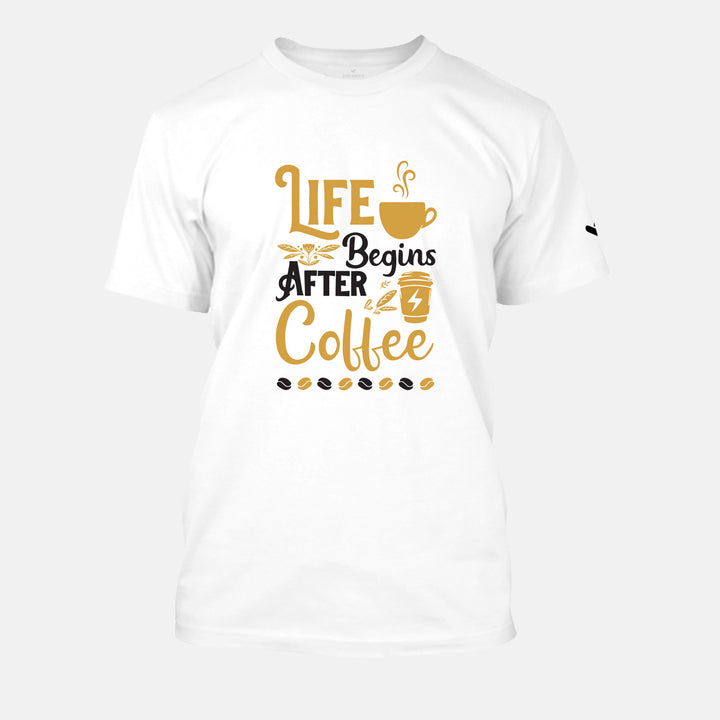 Get Life Begins After Coffee Printed T-shirt online, Coffee Lovers quote tees Shop online, Buy Coffee is Life Shirt at online store, Purchase various funny tshirts for adult at Just Adore®