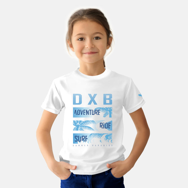 DXB Adventure Cotton Tshirt. Round Neck T-shirt for Kids. All day comfortable go to T-shirt. Designed in such a way that you can pair it up with the Jean by creating a super stylish look. Shop Only at Just Adore.