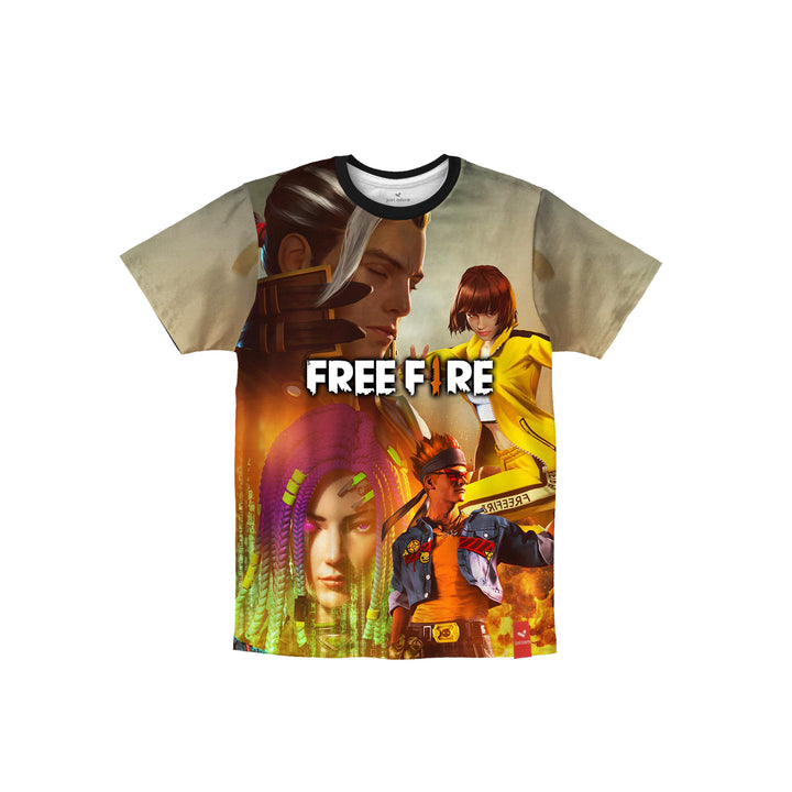 Free Fire Characters Sublimation Printed Kids Tshirt - Just Adore