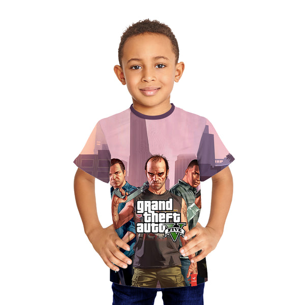 GTA V Characters Printed Kids Tshirt