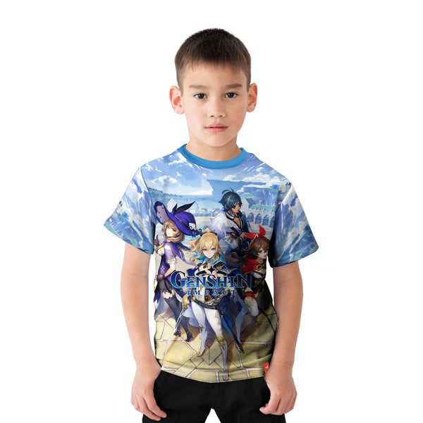 Genshin Impact Multicolor Printed Kids Tshirt