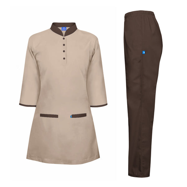 Housekeeping uniform for Cleaning staff Buy Online, Shop Full sleeve Cleaning tunics with Pockets buy online , Buy Long Length housekeeping uniforms online all over UAE, Order uniform for housekeeping staff of female only at Just Adore®