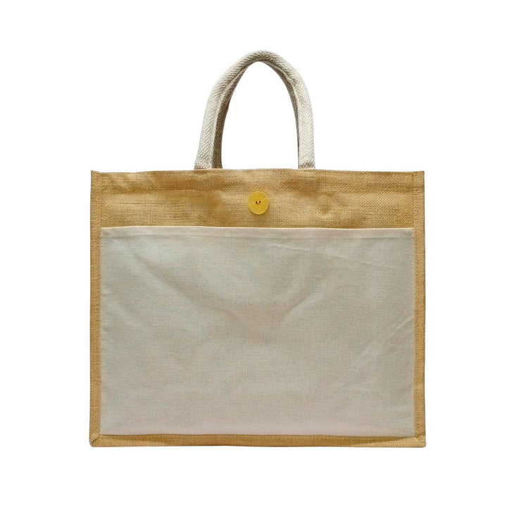 Jute Bag with Pocket Beach Tote for Women Just-Adore – Just Adore