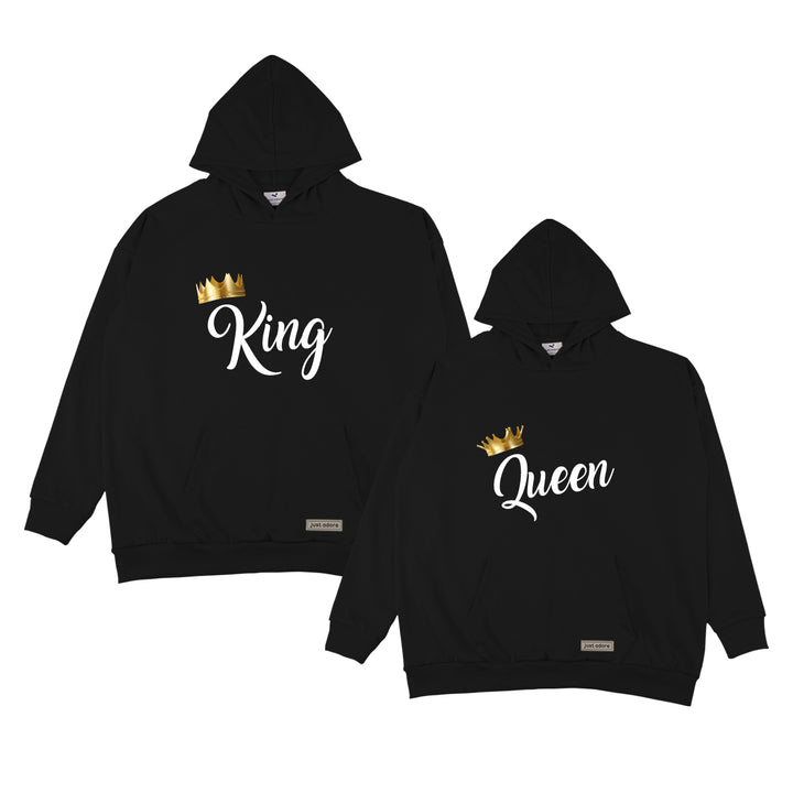 King and Queen Oversized Couples Hoodie - Just Adore
