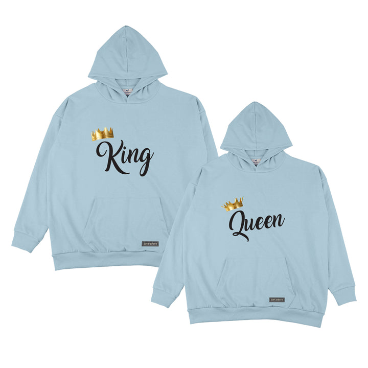 King and Queen Oversized Couples Hoodie - Just Adore