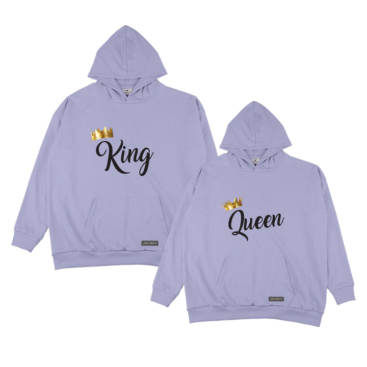 King and Queen Oversized Couples Hoodie - Just Adore