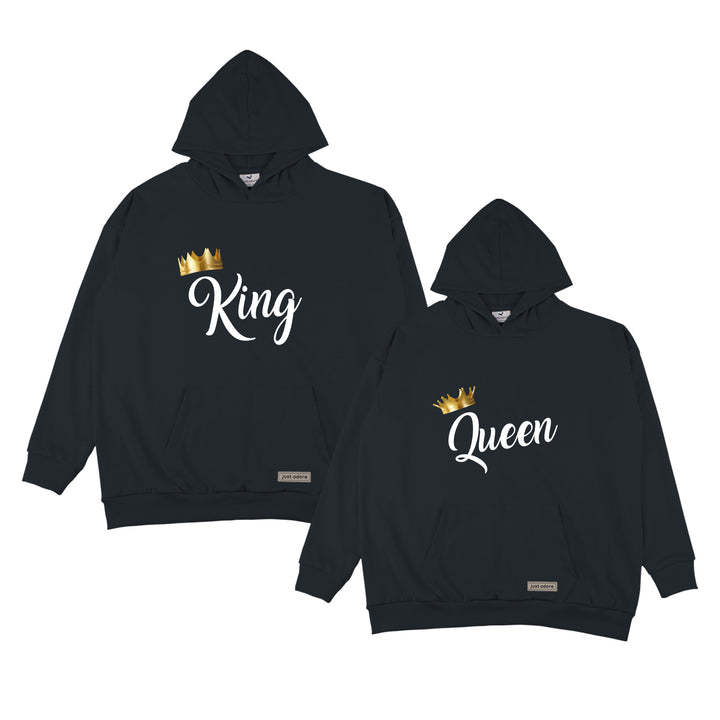 King and Queen Oversized Couples Hoodie - Just Adore