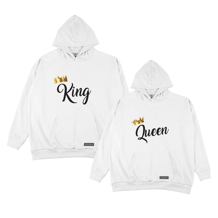 King and Queen Oversized Couples Hoodie - Just Adore