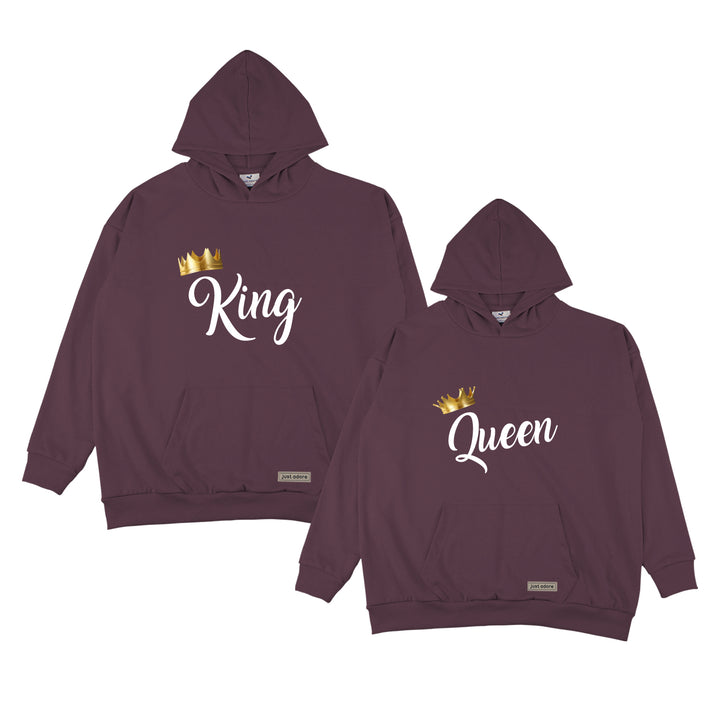King and Queen Oversized Couples Hoodie - Just Adore