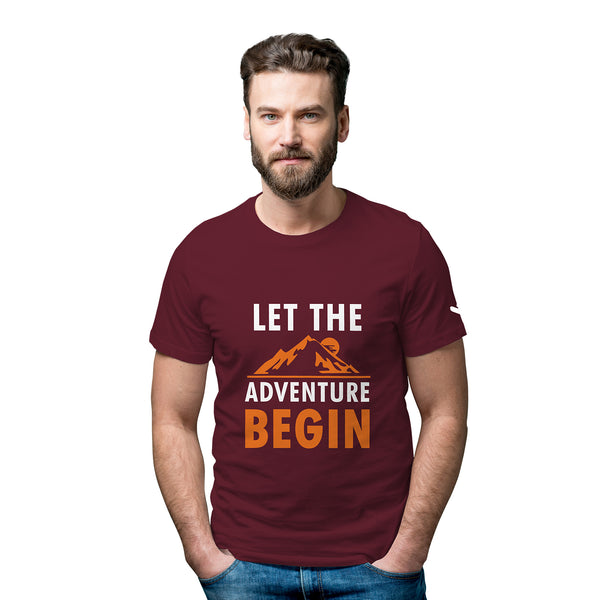 Let The Adventure Begin Tshirt. Funny quote T-Shirt, Printed slogan graphic tshirt. Shop our crazy dialogues with graphic tees for unisex and Kids. Let the adventure begin Tshirt. Wear Comfortable clothes when you fly, the best preference is t-shirt and jeans. Choose your favorite pair of clothes from Just Adore. 