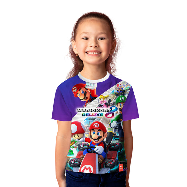 Mario Kart 8 Deluxe Sublimation Printed Kids Tshirt
