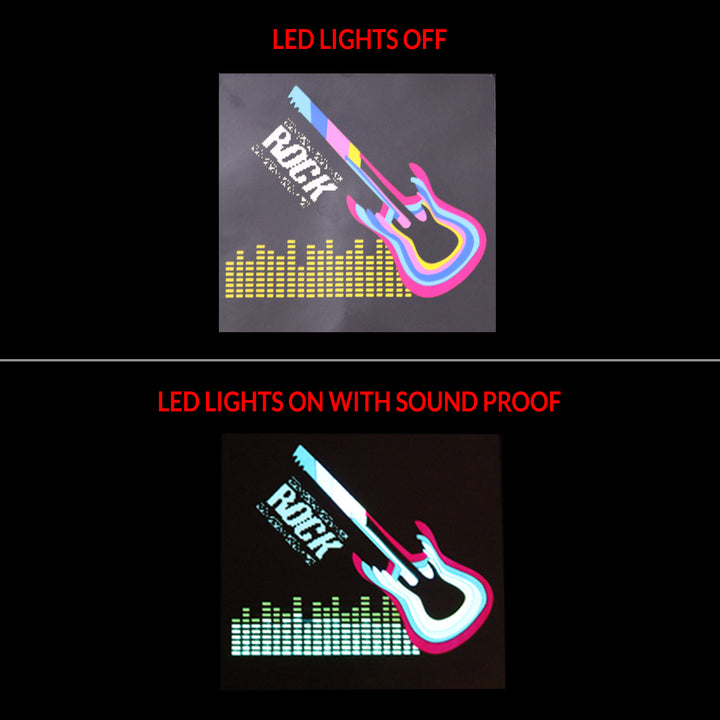 Musical Guitar LED tshirt get online, Rock Music LED lighting tshirts in UAE online shopping, Buy Rock Musical Guitar LED EI panels Tshirts at online store, Purchase Various LED designed t-shirts for kids and adult at Just Adore®