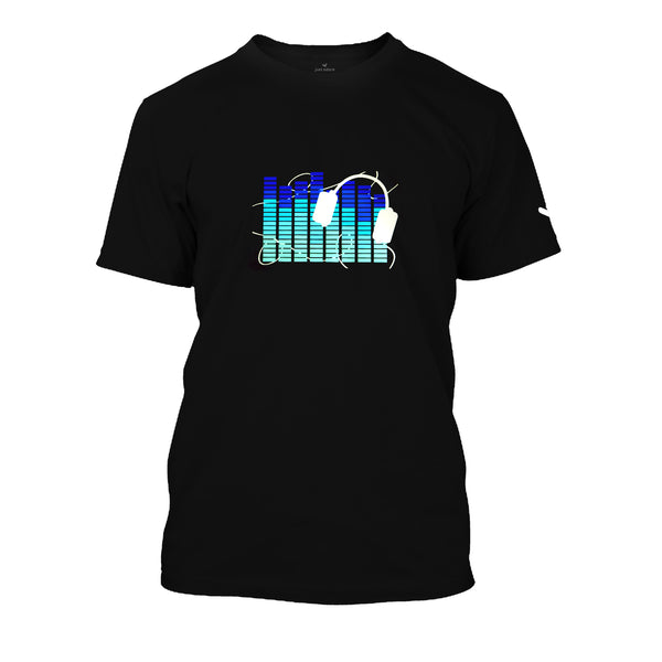 Shop Musical Headphone LED tshirt online, Disco LED lighting tshirts in UAE, Purchase Musical headphone shaped LED EI panels Tshirts at online store, Order Various LED designed t-shirts for kids and adult at Just Adore®