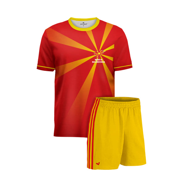 North Macedonia Football Team Fans Home Jersey Set