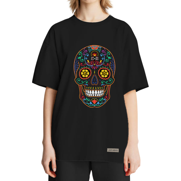 Mexican Sugar Skull Oversized Women Tshirt