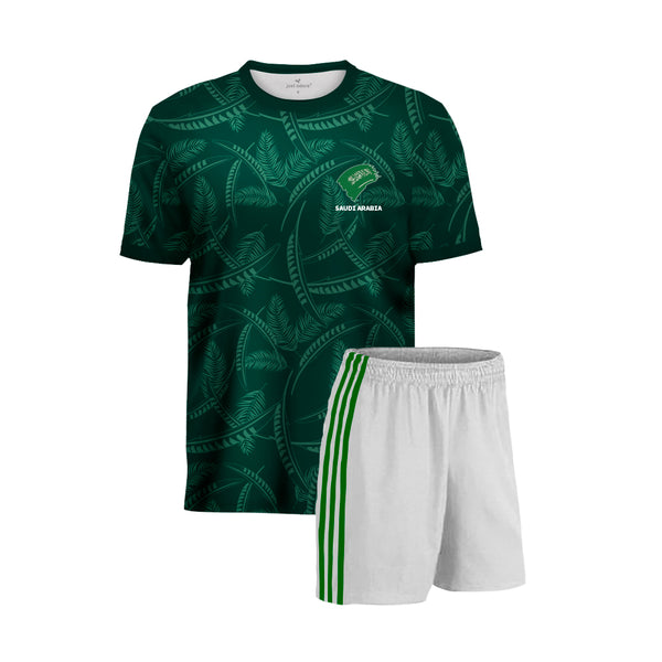 Saudi Arabia Football Jersey & trouser Buy online, Saudi Arabia Football Green jersey with number and name customized Shop online, Purchase Saudi Arabia Green jersey and shorts online at store, Order Saudi Arabia Green football jersey & trouser 2022 all over UAE Purchase all Football teams jersey & shorts for adult & kids & International shipping at Just Adore