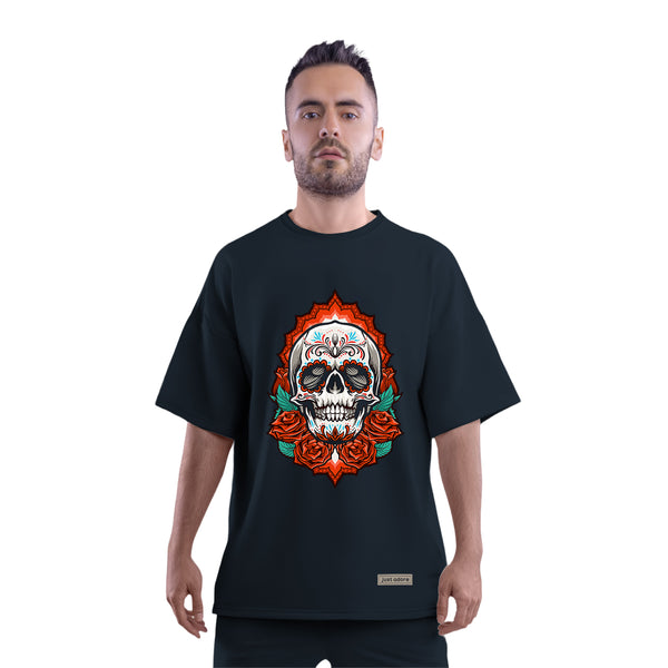 The Rose Skull Oversized Men Tshirt
