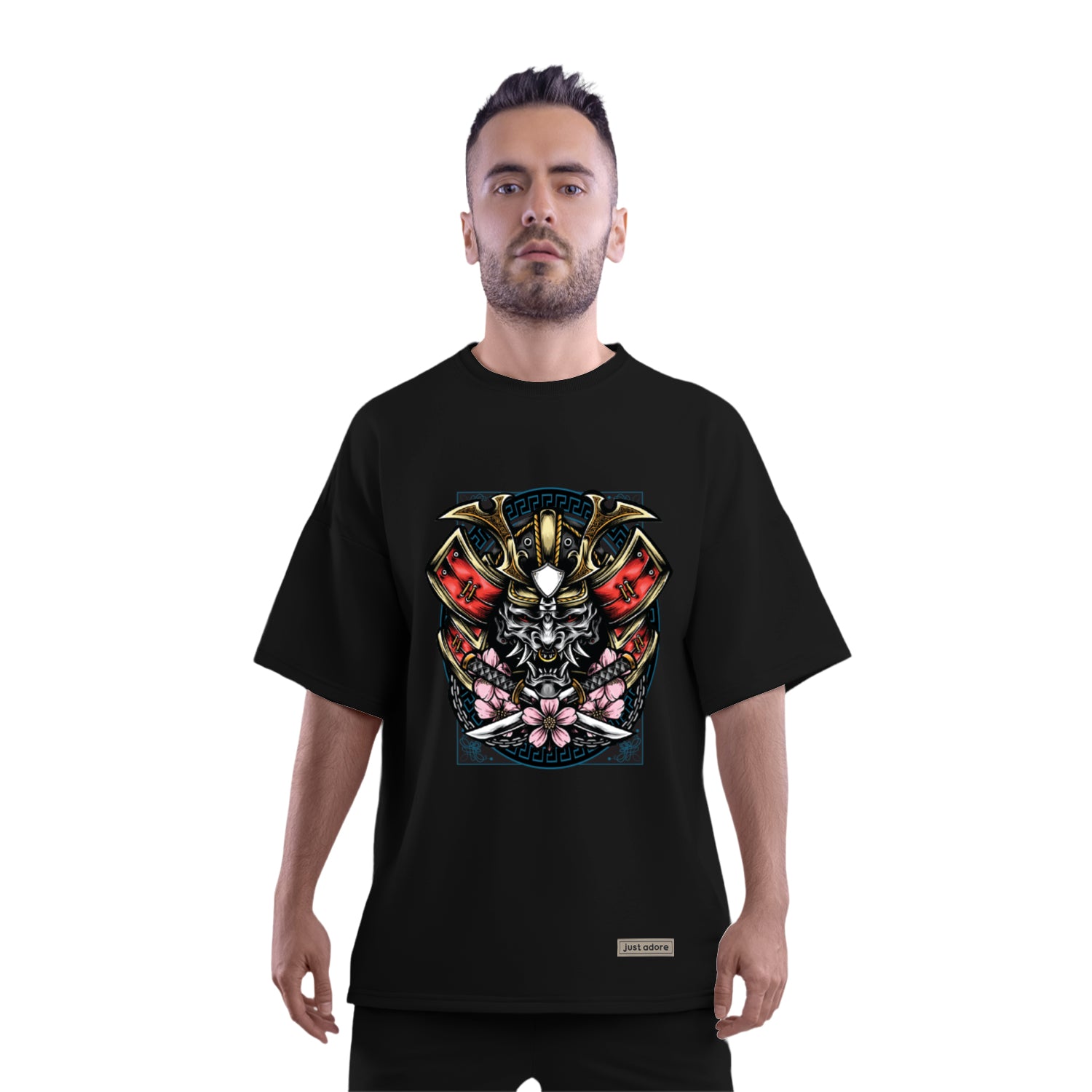 Skull samurai tshirt Oversized Men's Designer skull tshirt Just Adore
