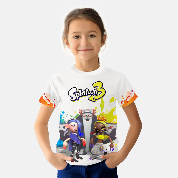 Splatoon 3 Multicolor Printed Kids Tshirt