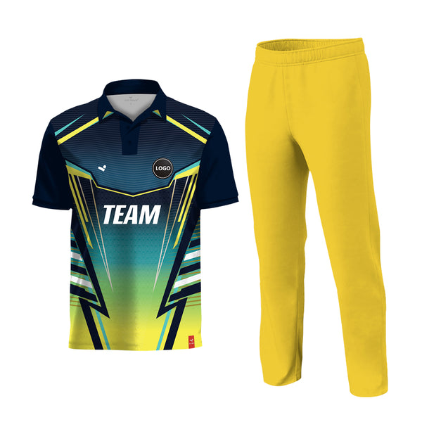 Cricket Team Uniform Set - Sublimation Jersey with Plain Trouser - MOQ 11 Sets - Just Adore