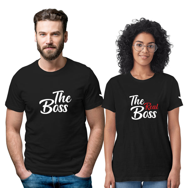 The Boss and The Real Boss Couple T shirt - Organic