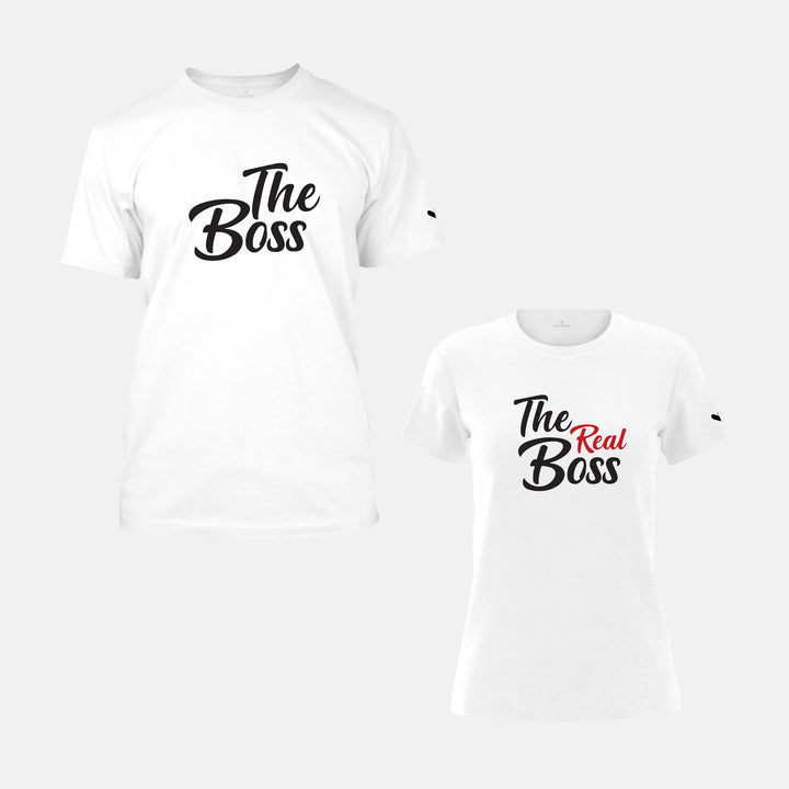 The Boss The Real Boss tees get online, Shop organic cotton t-shirts ladies for Lovers day online, Buy Organic t-shirt printing with lovable designs, Purchase Various Brand tshirts at Just Adore®