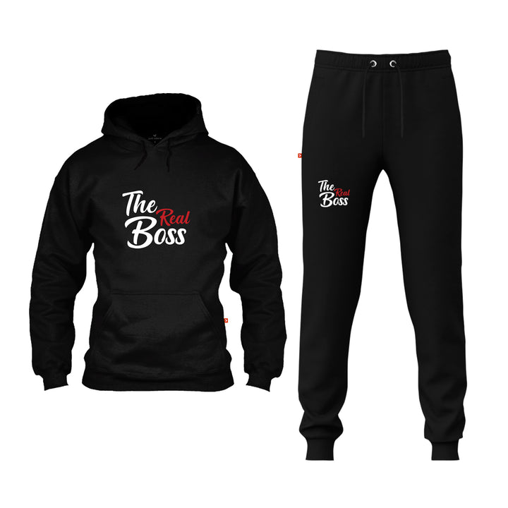 Hoodie for Men get online, Buy The Real Boss Hoodie Set online, Order Hoodie and Jogger printing with lovable designs at online store, Purchase Sweat suit for Adults and Kids at Just Adore®