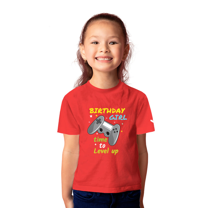 Buy Birthday tshirts for girls online, Get Time to level up tshirt for girls at online store, Order Birthday gift tshirts for kids online, Purchase various colorful tshirts for birthday for boys & girls only at Just Adore®