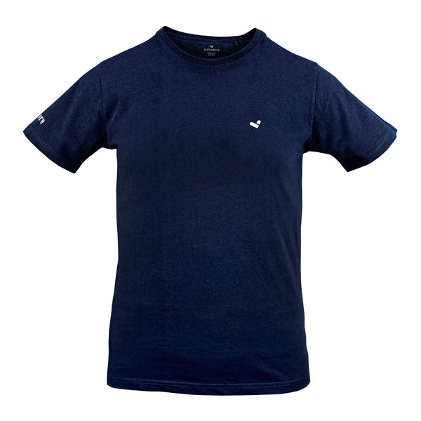 Adore 3D Organic Cotton T-shirt - Just Adore - Navy Blue Tshirt for men with brand logo at the left chest Plain Tshirt with 3D Print at the front and the right sleeve.