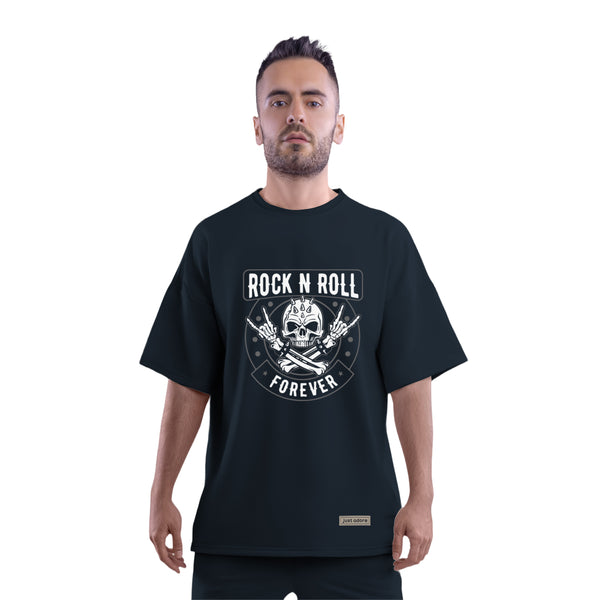 Rock and Roll Skull Oversized Men Tshirt