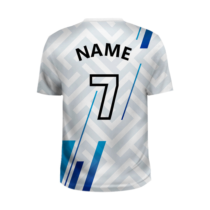 White Designed Soccer Team Uniform Jersey, MOQ 11 Pcs - Just Adore