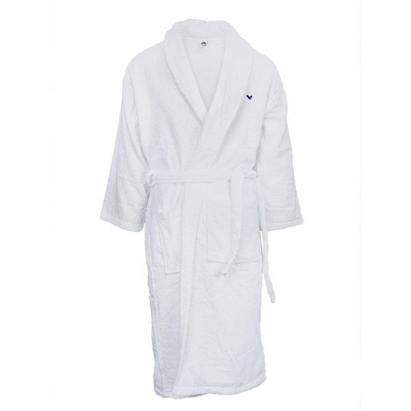 Premium Terry Bath Robe - Just Adore - Luxuries White color bathroom in pure cotton terry fabric and embroidery logo in left chest 