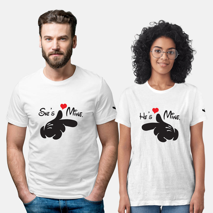 she's mine t shirt shop online, Buy cute couple t-shirt quotes online, Order cute matching t-shirts for couples at online store, Purchase Couples he's mine she's mine t shirt at Just Adore