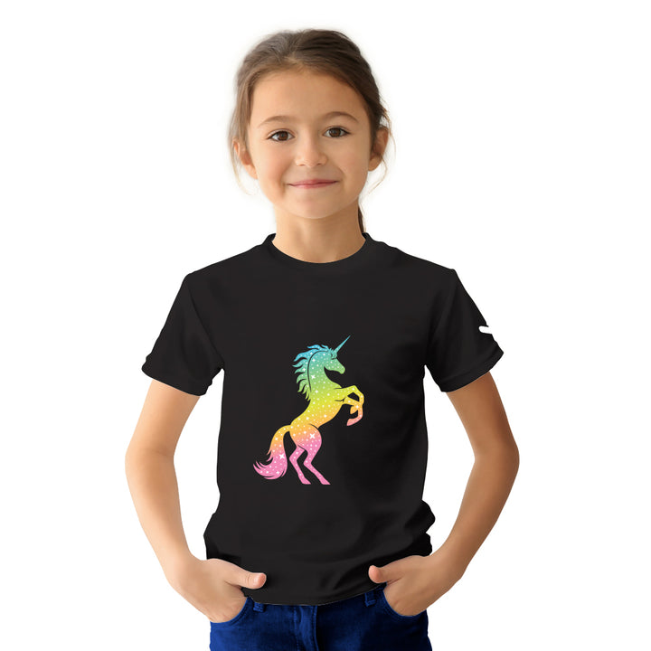 Buy colorful unicorn t-shirt design for kids online , Get your unicorn shirts for girls, unicorn shirts for birthday girl shop online, Purchase unicorn rainbow birthday shirt for kids at Just Adore®.